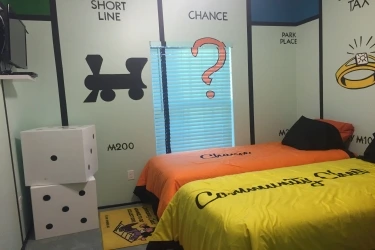 Monopoly themed bedroom at a Central Florida luxury vacation rental